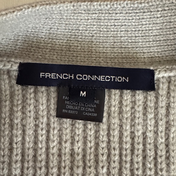 French Connection Women’s Light Gray Cardigan with rhinestone bows size medium - Picture 3 of 6